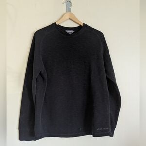 Eddie Bauer Black Crewneck Sweater – Men’s L – 100% Cotton Classic
